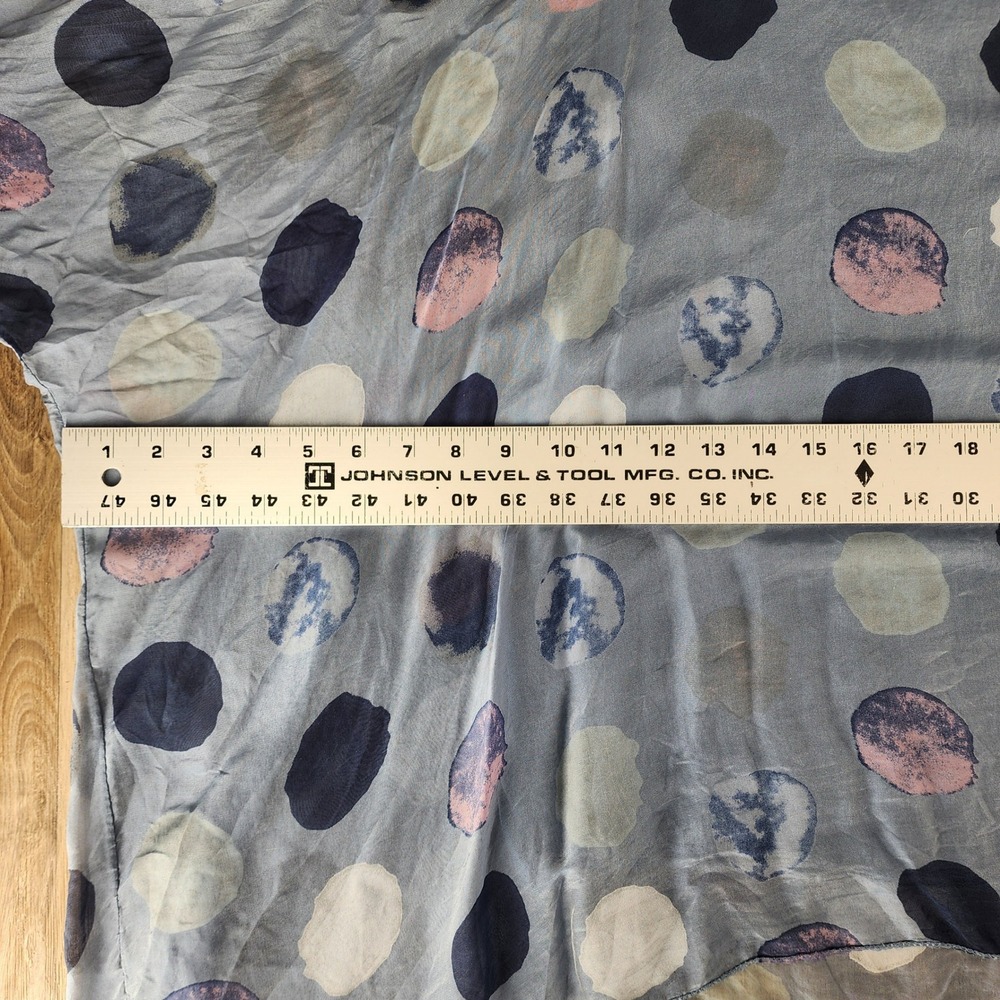 Made in Italy Silk Blend Polka Dot Ponho Top Blue Painterly Layered Lagenlook - Picture 6 of 14